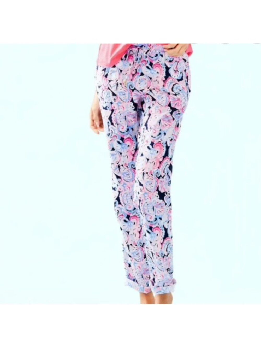 Lilly Pulitzer S Aden Linen Jogger Pants High Tide It's For Shore